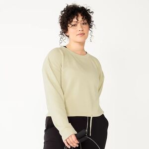 Casual Cream Womens TEK GEAR Stretch Fleece Sinched Waist